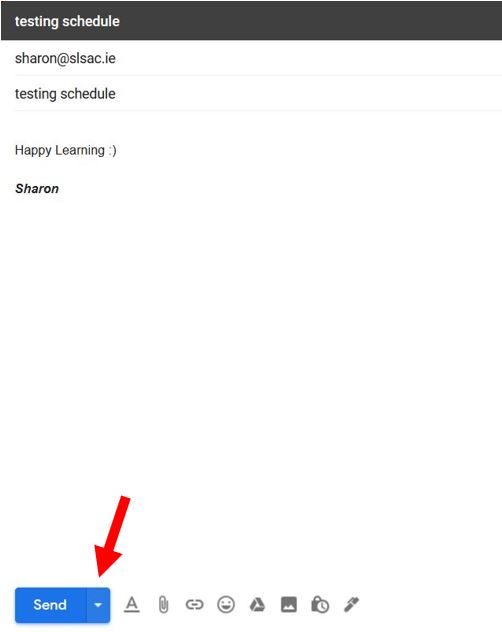 schedule send button in gmail