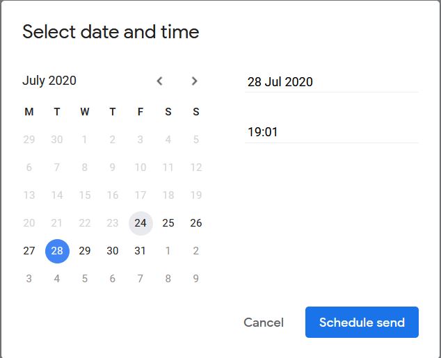 select date and time